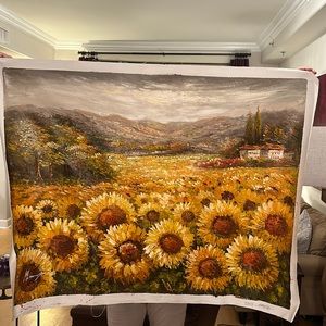 Sunflowers - Original oil painting purchased in Florence Italy